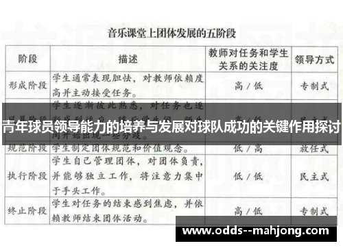 青年球员领导能力的培养与发展对球队成功的关键作用探讨